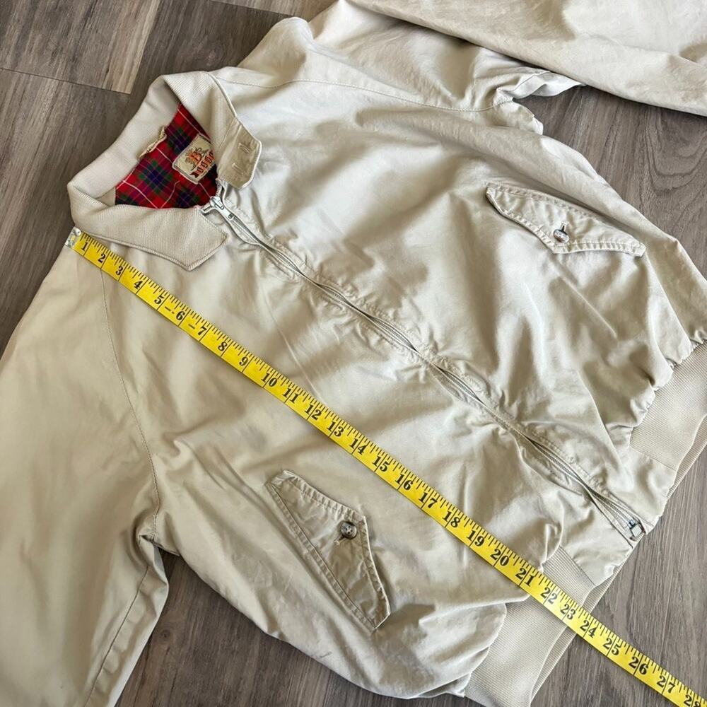 Vintage Baracuta G9 Harrington Jacket Men's Size M Cream Cotton Tartan England - Picture 6 of 8